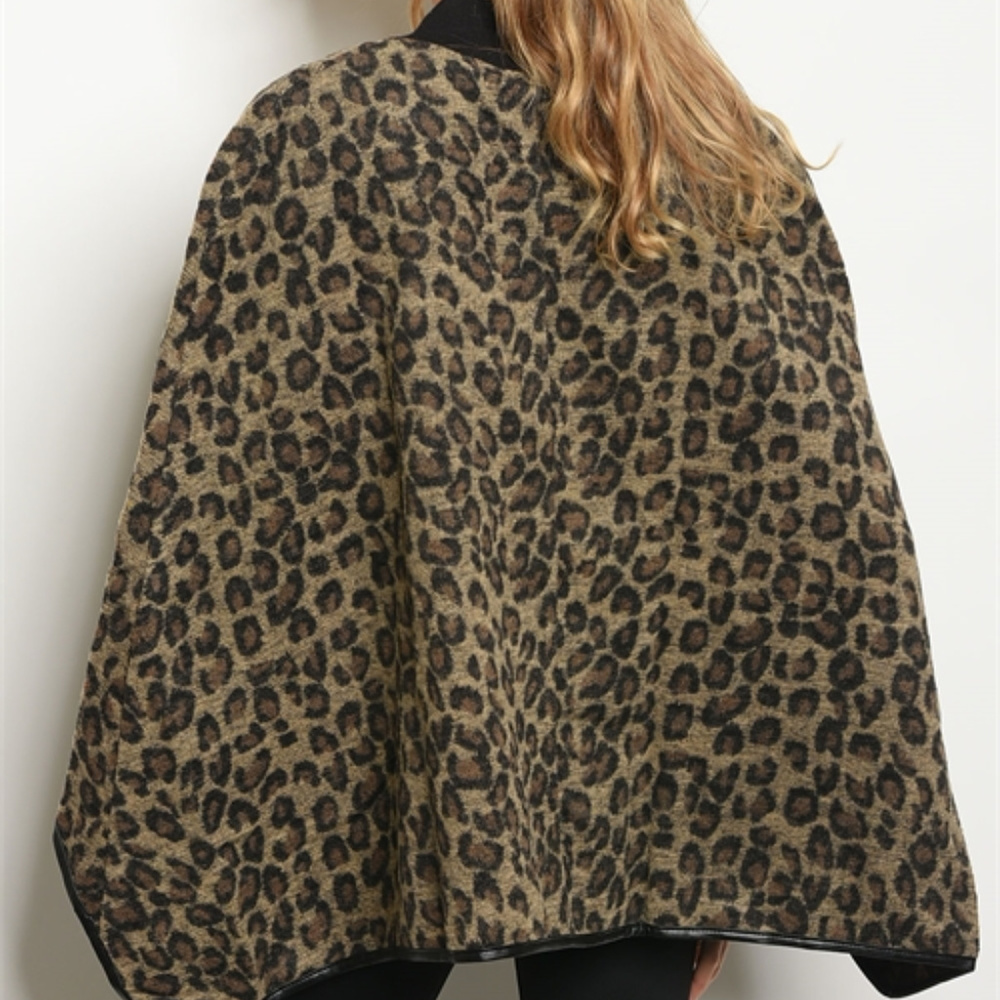 LEOPARD PRINT CAPE JACKET - Picture 3 of 3